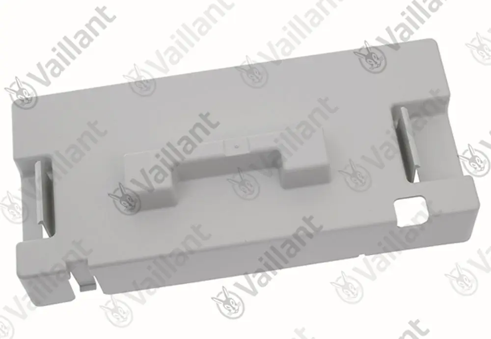 Vaillant Rückwandgehäuse in neutraler Farbe, mit ergonomischem Griff und seitlichen Aussparungen, ideal für verschiedene Anwendungen im Heizungsbereich.